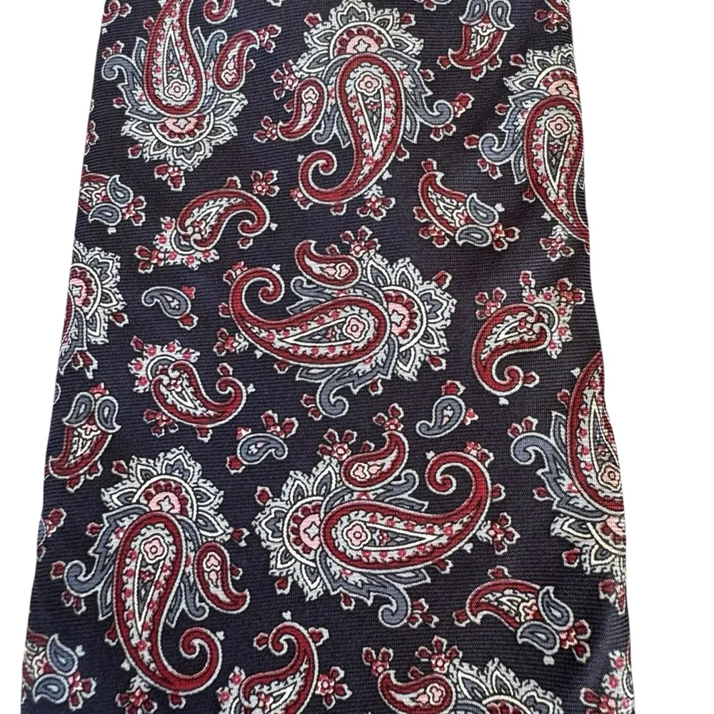 Givenchy Monsieur Silk Tie Black Burgundy Paisley Italy Made 59” 3”